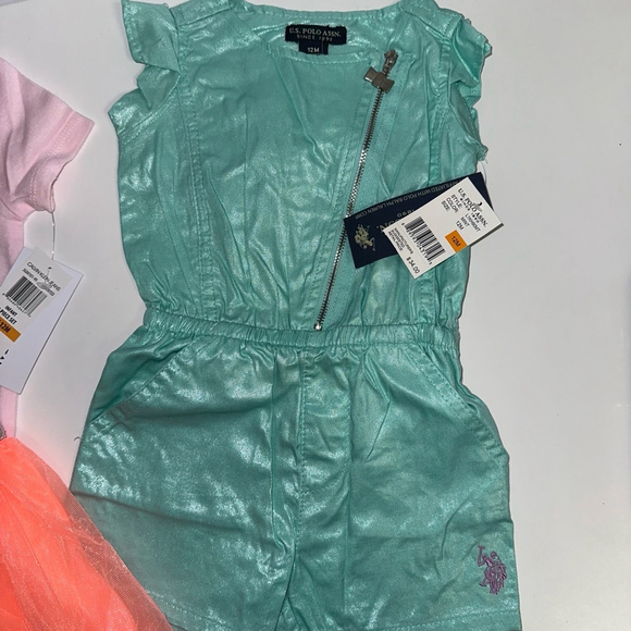 Lot of 3 baby girl clothing items 12 months NEW U.S. Polo Calvin Klein Garanimal - Picture 12 of 16